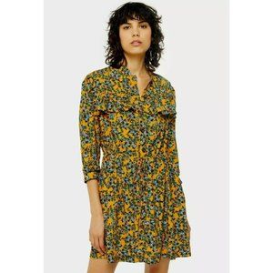 TopShop Paisley Ruffle Mini Shirt Dress